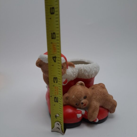 Christmas Around the World House of Lloyd Boots Bears Candy Canes Planter 1988 - Picture 2 of 11